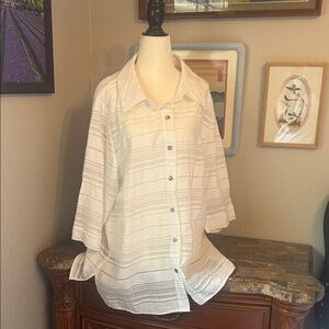 White Stag Textured White Blouse